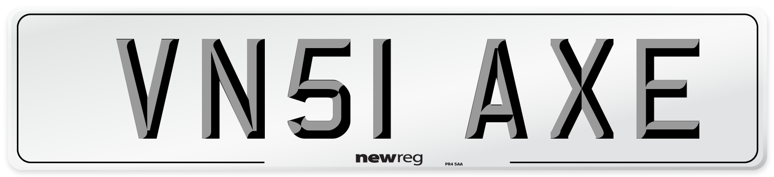 VN51 AXE Number Plate from New Reg